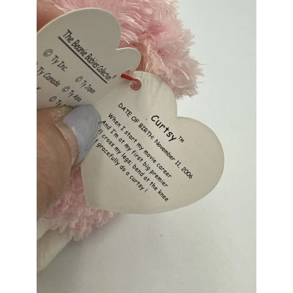 Curtsy TY Beanie Baby Pink Cat stuffed animal plush 2006